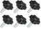 6Pcs Black M8 x 25mm Thread Clamping Knob,Hex Star Knurled Thumb Screw Knobs,6 Star Hand Knob,Tightening Screws Nuts Knob