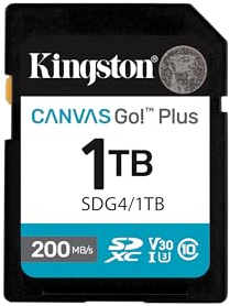 Kingston Canvas Go Plus SDXC Speicherkarte Gen4 200MB/s C10 UHS-I U3 V30 1TB-SDG4/1TB