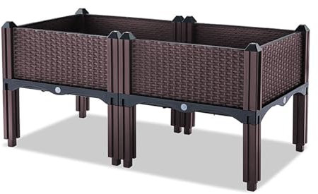 Parterre surélevé de jardin - Grand parterre de fleurs pour légumes, conteneur pour la culture de légumes | Jardinière surélevée de patio avec jambes, jardinière surélevée d'extérieur pour fleurs