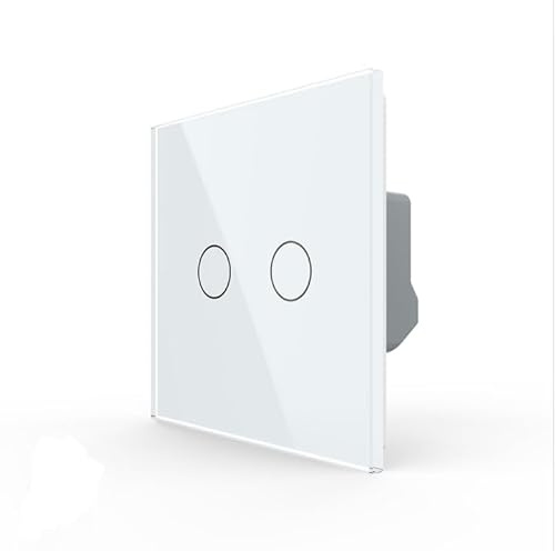 LIVOLO Zigbee Smart Touch Wall Light Switch, 2 Gang, App Control with Alexa and Google Assistant, No Neutral Wire Required (White) Need LIVOLO hub