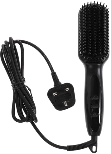 Ipetboom Peigne Lisseur Multifonction pour Homme en Abs et Céramique, Brosse Électrique pour Cheveux et Barbe Finition Lisse et Brillante, Coiffage Pratique Quotidien