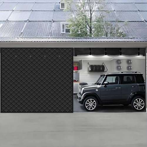 Magnetisk värmeisolerad garageportsskydd för vintern 183x183cm 213x213cm 396x396cm Garageportsisoleringskit Oxfordtyg Vindtät Mörkläggningsisolering Filt(Black,W549xH213cm)