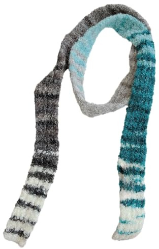 Kashmirscarf， 5-pack stickad vinterhalsduk i ull for kvinnor, flerfärgad, 125 cm(Blue Gray)