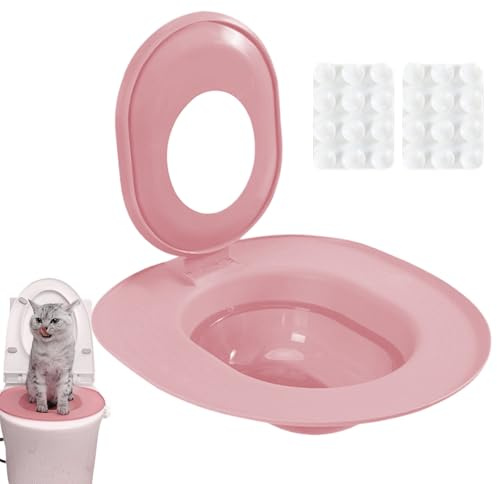 Kit de Entrenamiento de Inodoro para Gatos | Asiento de Orinal extraíble - Entrenador de de para Inodoro | para baño, sótano, Tienda de Mascotas, Interior y apartamento