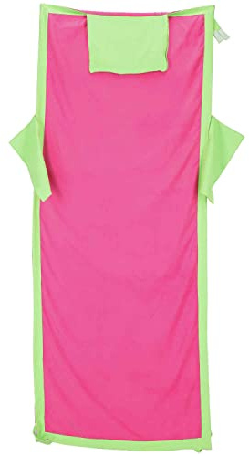 Casatessile Comodo Telo Mare Microfibra per la Sdraio con Tasche Laterali cm 70x185 Telo Spiaggia con Tasche - Fuxia