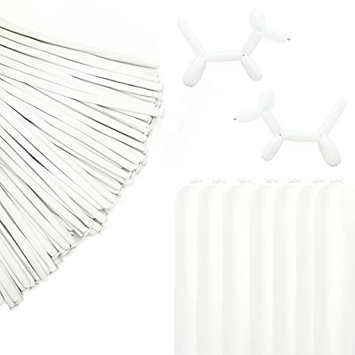 AIEX 100pcs Weiß Lange Ballons für Ballontiere Magischer Ballon für Kinderspielzeug Party Hochzeit Festival DIY Dekoration (32cm)