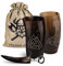 VIKING CRAFT® Trinkhorn Wikinger Hornbecher 2x ca. 350ml - Große Wikinger Becher für Deinen Wikinger Met Honigwein - Wikinger Deko, Met Becher, Horn Set, Mittelalter Bierkrug, LARP