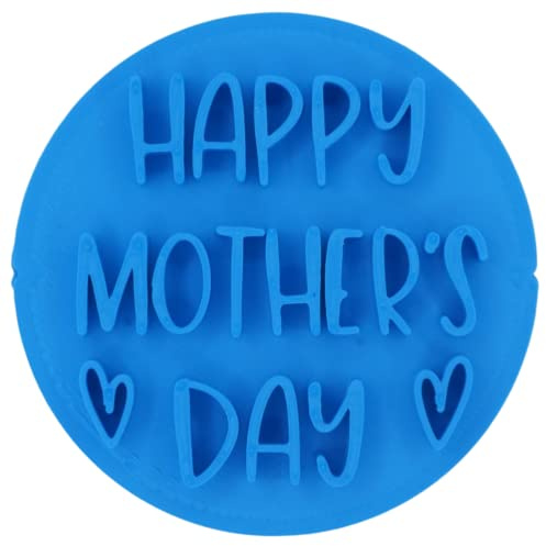 Happy Mother's Day Heart Cookie Stamp Fondant Embosser 6cm (2.36 inches) Made in The UK for Baking, Cooking, Fondant, Icing, Cupcake, Cookie, Cake, Biscuits, Decoration