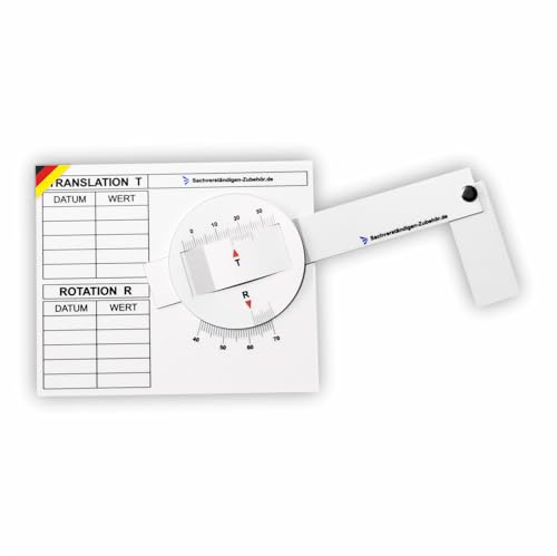 Sachverständigen-Zubehör® Fessurimetro [Set di 1 Fessurimetro per crepe] Monitoraggio delle crepe | Attrezzatura Perito | Fessurimetro Angolare | Righello della Larghezza della Fessura | Manuale