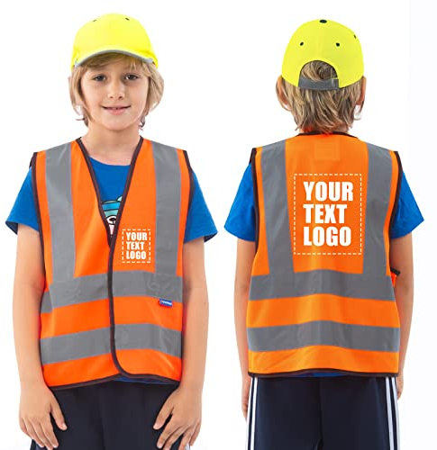 AYKRM Gilet Antinfortunistici Gilet Alta visibilità per bambini stampa personalizzata