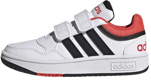 adidas Hoops Lifestyle Basketball Hook-and-Loop Shoes Schuhe, Cloud White/Core Black/Bright Red, 29 EU