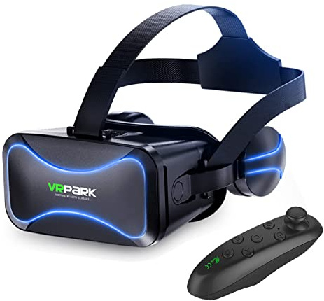 VR-headset, högupplöst bild VR-glasögon, Virtual Reali glasögon glasögon present till barn och vuxna för -spel och videor Bexdug
