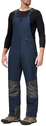DAFENP Pantalones Nieve Esquí Hombre Invernal Pantalón Softshell Calor Pantalones Trabajo Largos Prueba Viento Impermeable Mono Outdoor Pantalón Funcional HXK9229M-Navyblue-S