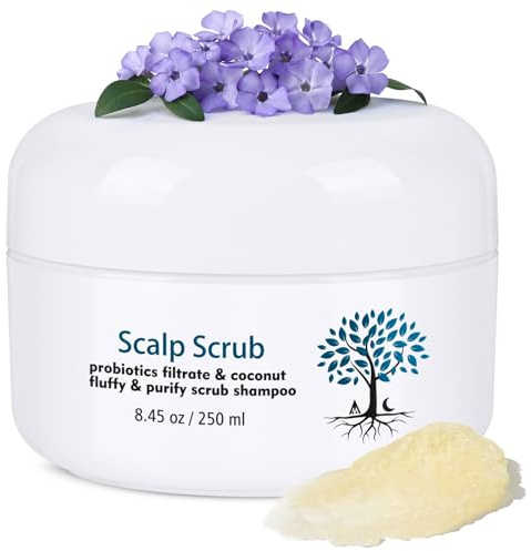 Scalp Scrub with Scalp Scrubber, Dry itchy Scalp & Dandruff Treatment, Scalp Exfoliator, Deep Cleans, Gentle Formula , 8.45 oz