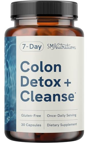 7 Day Colon Cleanse & Detox | Supports Bloating Relief & Occasional Constipation | Fast Acting 7 Day Detox Cleanse for Women and Men with Probiotics for Gut Health & Regularity | Gluten-Free | 30 Ct