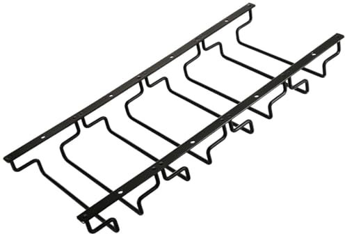 Abcsea 1 support pour verres à vin sous l'armoire, porte-verres à pied avec vis, double côté 18 cm, 2 rangées