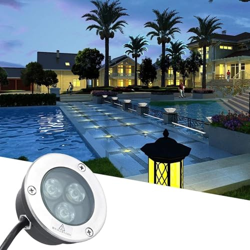 EDXTNKQC Luces De Fuentes Subacuáticas - Foco Piscina, Luz LED Subacuática Tipo Anillo Para Fuente De 3 W - Luz LED Para Estanque Exterior De 12 V/24 V, IP68, Resistente Al Agua(Warm White,12v)