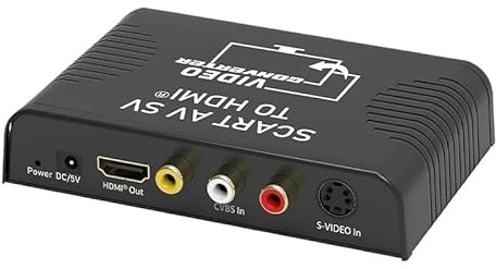 Convertidor De S-Video Scart A HDMI 3 En 1, Adaptador Compuesto AV A Video, Entrada RCA A Salida For STB, DVD, HDTV, Conexión TV