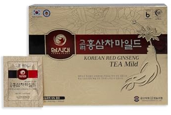 Koreanskt ginseng te, förpackning med 50 påsar, stimulerar blodcirkulationen, minne, ton