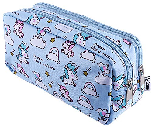 SIQUK Estuche de lápices Lápiz de gran capacidad Bolsas dobles Bolso de lápiz para niñas, niños y adultos