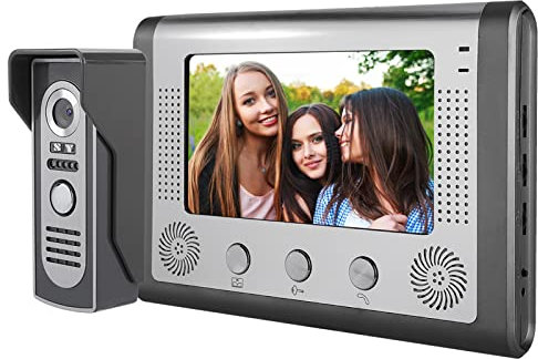 7 pollici di citofono a filo con campanello video,Videocamera per campanello con monitor, citofono a mani libere, foto ripresa Touch Screen Video citofono porta telefono(110-240V