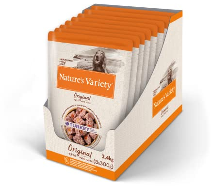 Nature's Variety Original No Grain - Pâtés pour chiens adultes avec dinde - Boîte 8 x 300 g
