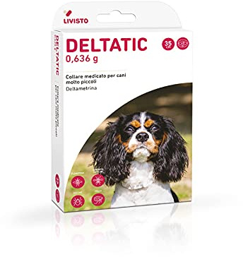 Deltatic Mini Collare antiparassitario per cani di piccola taglia, Formato 35 cm (2 collari in ogni confezione)
