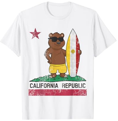San Diego California Surfer Bear Surf Uomini Donne Bambini Adolescenti Maglietta