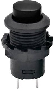 Pulsante rotondo, 12 mm, interruttore a pressione fai da te, AC 1,5 A/230 V, 12 V, pulsante non istantaneo, colore nero