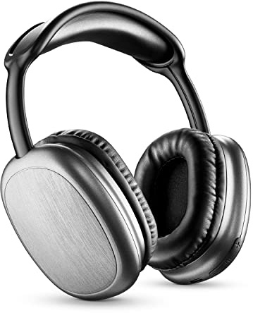Music Sound - Bluetooth MAXI2 hörlurar - Bluetooth 5.0 trådlösa hörlurar runt örat - Play Time 22h - Laddningstid 1,5h - Inbyggd mikrofon - Kontroller på huvudbandet och justerbart huvudband, svart