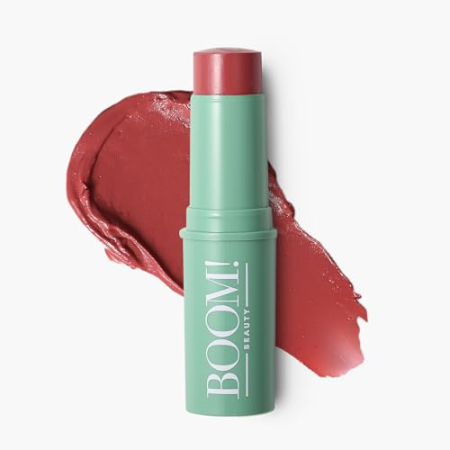 BOOM! by Cindy Joseph Boomstick Rose Nude, 3-in-1 Cream Blush Stick for Eyes, Lips & Cheeks, Long-Wearing Blendable & Buildable Colour for Mature Skin, Vegan & Cruelty-Free