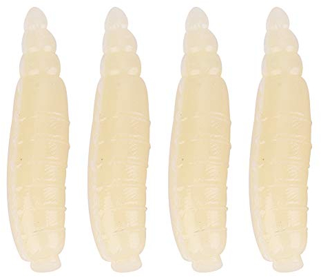 Wurm Angelk?der, 200 St¨¹ck, 17 mm, Weiche Gummi K¨¹nstliche Maden, Angelzubeh?r, Gelb f¨¹r Fischernetze im S¨¹?Wasser