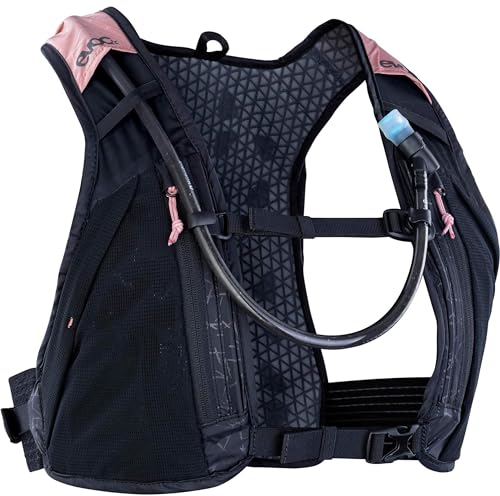 EVOC HYDRO PRO 6 + HYDRATION BLADDER 1,5, Trinkrucksack (2 Verpflegungsfächer und Reißverschlusstaschen, magnetischer Trinkschlauch-Clip, inkl. 1,5l Trinkblase, One Size), Dusty Pink - Black