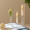 Hewory Portacandele in Vetro Chiaro: Portacandele a Bastoncino Colorati Decorazione Candela Decorazione Tavolo da Pranzo - Vintage Portacandele in Vetro per Soggiorno Matrimonio Festa - Set di 3