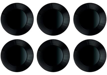 Luminarc Harena Negro 6 Plato Postre Vidrio Apto Microondas Apto Frigorífico Reciclable