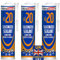 BONDIFY Waterproof Window Frame Sealant White 500g x 3PCs, 100% SOLVENT-FREE Paintable Silicone Sealant Acrylic, White Mastic for Filling Cracks and Gaps, Bathroom, Kitchen, Door, Upvc use
