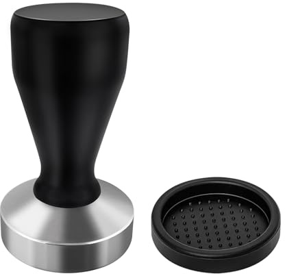 Philorn 51mm Kaffee Tamper aus Edelstahl, Espresso-Stampfer mit Silikonkissen, Kaffeemehlpresser mit Holzgriff, Espresso Tamper für Zuhause und Büro
