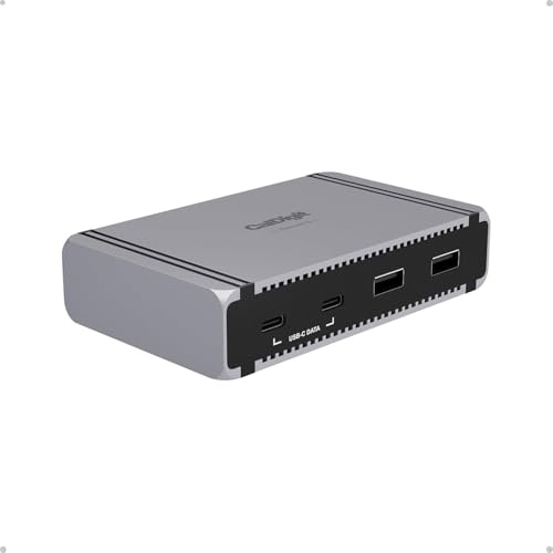 CalDigit E5 – Thunderbolt 5 Element 5 Hub – 9-portar, 4X Thunderbolt 5/USB4 v2-portar, 3X USB-A och 2X USB-C 10 Gb/s portar, enkel 8K, dubbel 6K/8K, guld dubbel 4K@240Hz skärmar, 90 W laddning, 0,8 m