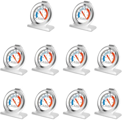 MEANLIN MEASURE 10Pcs Termometro per frigorifero,quadrante grande da 2 con indicatore rosso -30~30℃/-20~80℉ per frigoriferi e refrigeratori