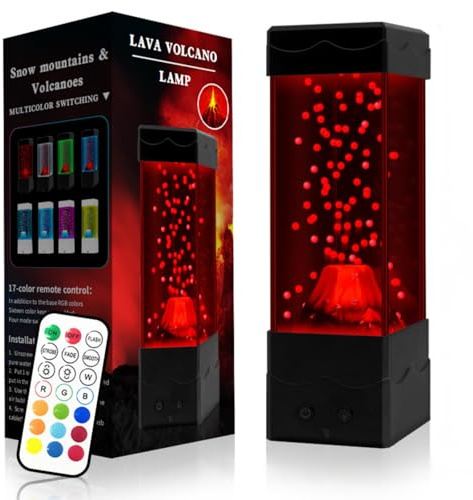 Nordreach Lámpara de estado de ánimo de lava de 9 pulgadas, 7 colores cambiantes, luz LED con efecto de lava ascendente, luz de noche líquida para dormitorios, habitaciones sensoriales, espacios de