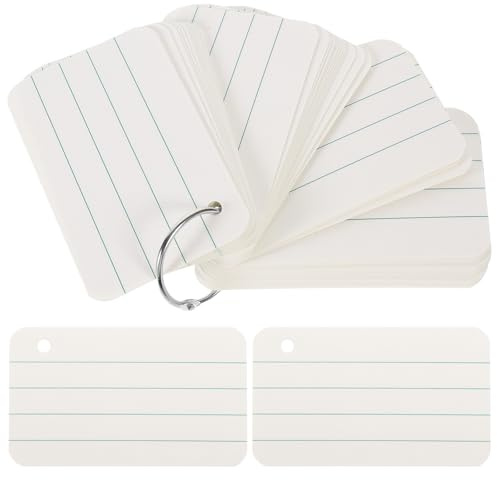 Ciieeo Tarjetas Didácticas para Estudiar sin Texto, Tamaño Pequeño Portátil, Papel Suave para Escritura, 50 Unidades Anilla para Organización, Tarjetas de Índice para Aprendizaje Escolar