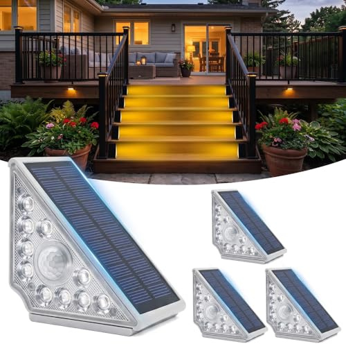 4 Luz de Escalera para Exterior,Iluminación LED para Escaleras Exteriores