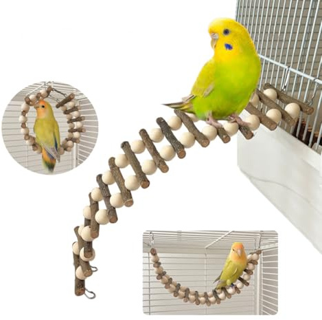 ZYYRSS Bird Ladder Bridge, Wooden Pet Hamster Climbing & Swing Toys, Cage Accessories Suitable for Bird Parrot Rat Squirrel Sugar Gliders
