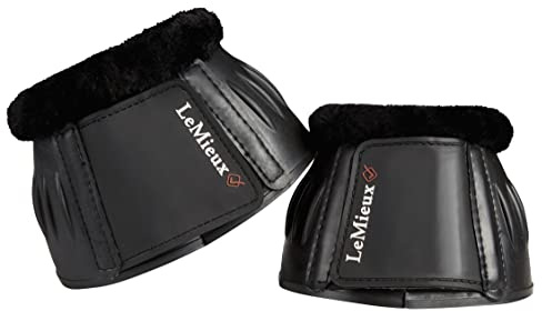 LeMieux Fleece-Gummiglocke für Pferde – Überziehstiefel oder Glockenstiefel für Pferde – Schutzausrüstung und Trainingsausrüstung – Pferdestiefel, Wraps & Zubehör (schwarz/klein)