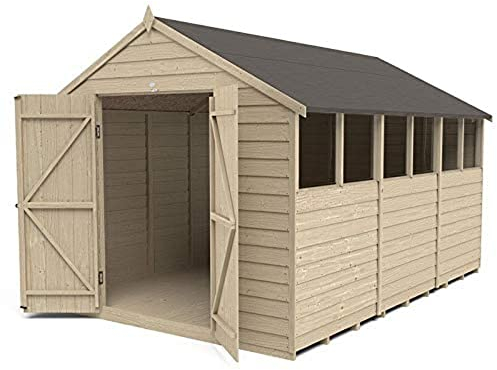 Forest Garden 4LIFE Apex Shed 8x12 - Double Door - 6 Window