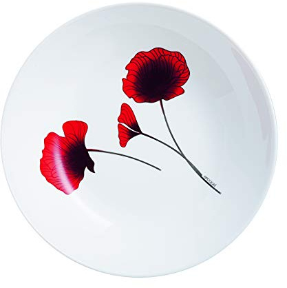 Arcopal by Luminarc Bertille 18pc Opal Glass Flower Dinner Set Dinnerware Plates (6X Soup Bowls)