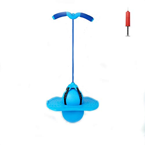 BoterLun Pogo Ball with Handle, Pogo Jumper Toy for Kids Over Ages 6 and Adults with Pump and Strong Grip Deck to Exercise (Blue)