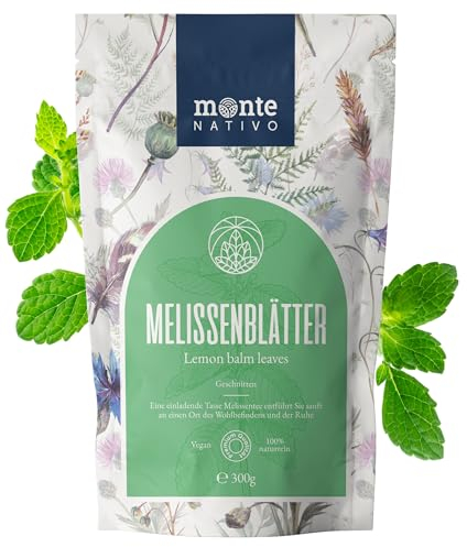 Melissa Tisana Monte Nativo (300g) - Tisana Melissa senza additivi - Lemon Balm - Infusi per la tazza di tè più deliziosa - Raccolte ed Essiccate Delicatamente - Tè alle erbe aromatico - Herbal Tea