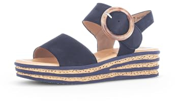 Gabor Damen Plateausandalen, Frauen Sandalen,Best Fitting,Sommerschuhe,Freizeitschuhe,offene Schuhe,Strandschuhe,Blue (blau),41 EU / 7.5 UK