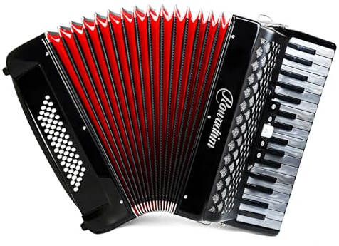 Accordion - 34 Key 60 Bass Piano Style, Lightweight & Portable with Adjustable Strap & Backpack, Perfect for Beginners, Students & Adults (black)